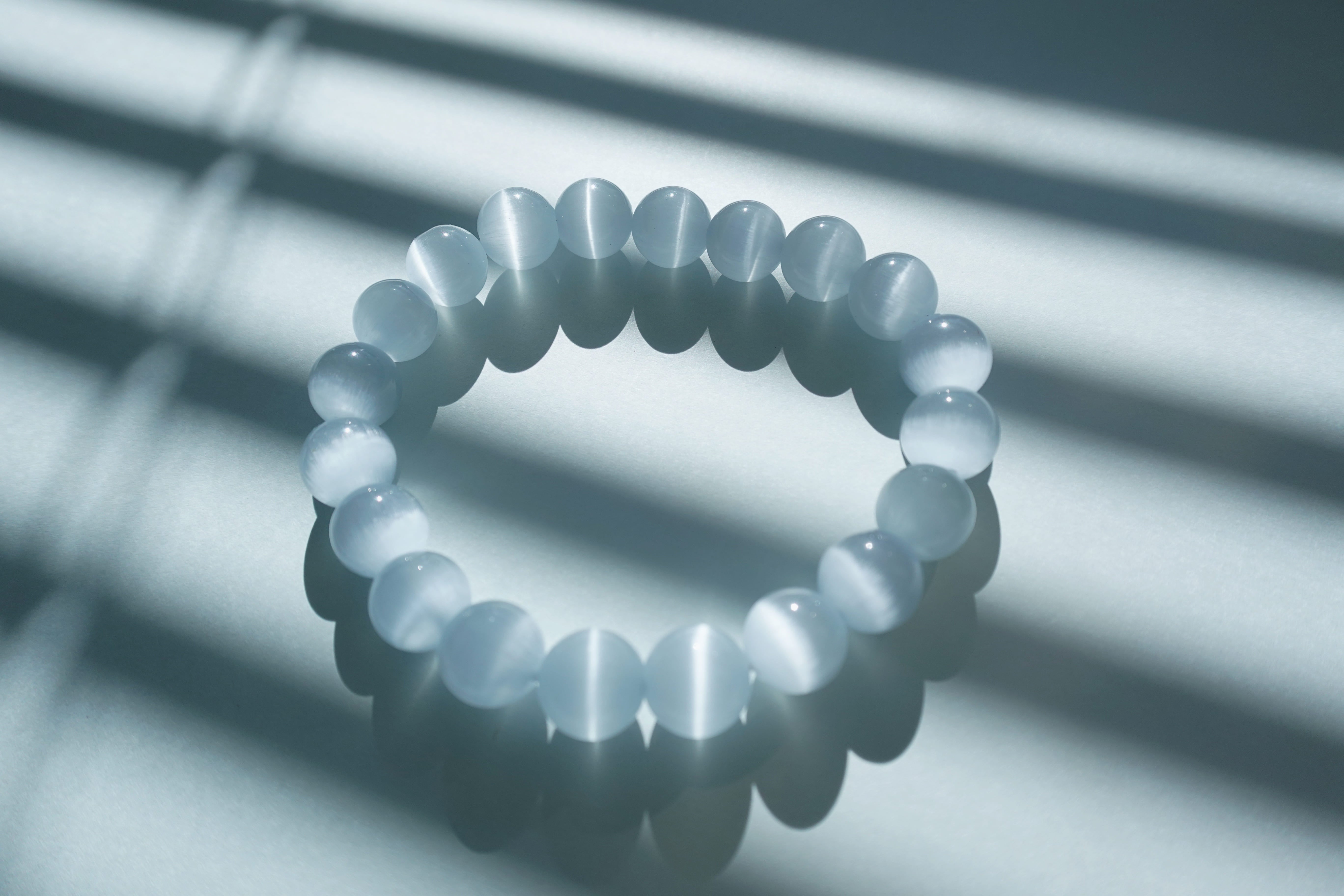 White Cat’s Eye Stone Crystal Bracelet